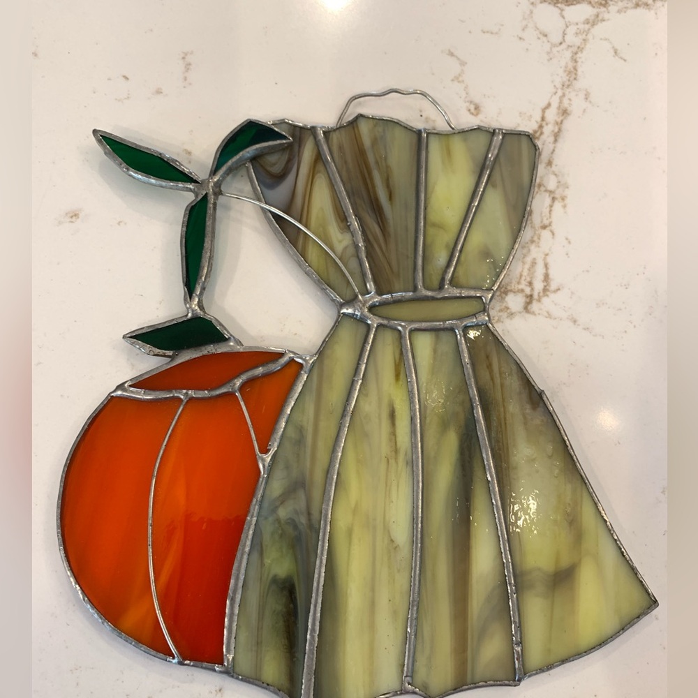 Harvest Sun Catcher Pumpkin Wheat 5” Window Decor No flaws.